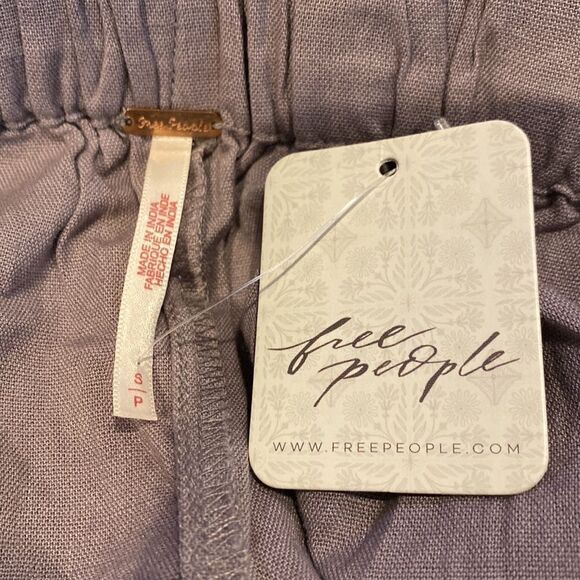 NWT Free People Small Long Wide Pant Elastic Wrap Waist Pockets - Picture 5 of 6